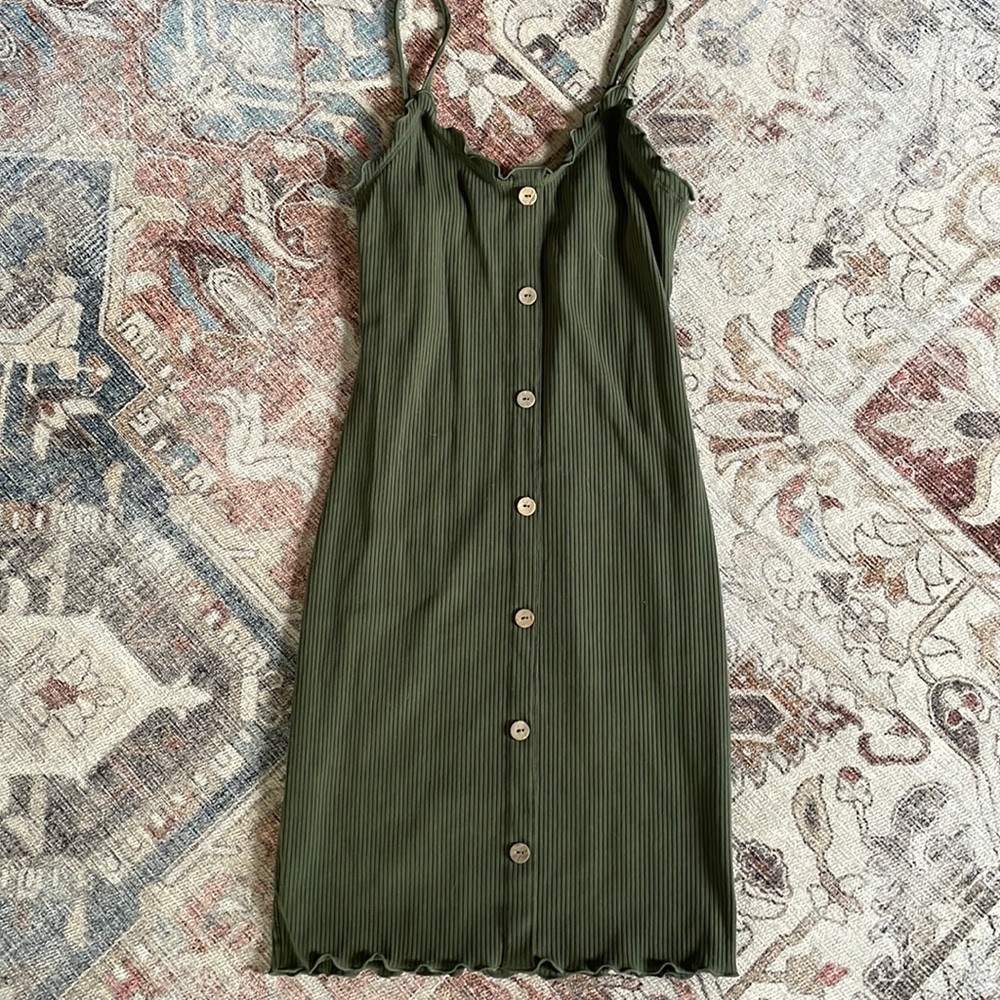 Olive green bodycon dress